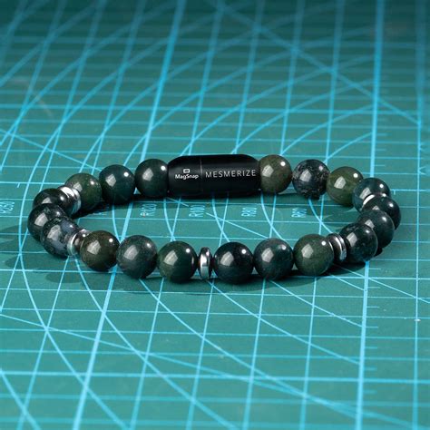 Soulful Moss Agate Natural Stone Bracelet by Mesmerize