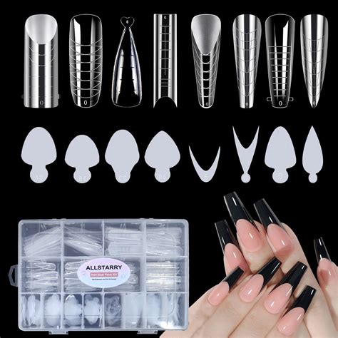 Amazon.com: Allstarry 384pcs Nail Dual Forms, Silicone French Nail ...