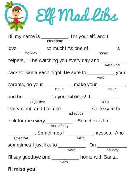 Printable Night Before Christmas Mad Libs - Printable JD