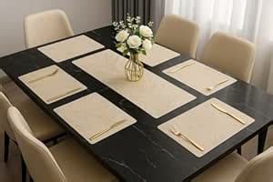 Buy Rainbow Furnishings 6-Piece Rectangle Table Placemats Set with 1 ...