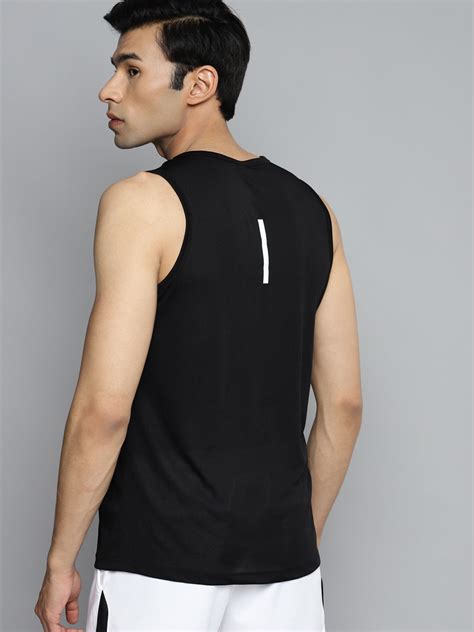 Alcis Men Black Typography Printed Slim Fit Training or Gym T-shirt ...