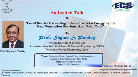 SCNS organises a talk by Prof. Shyam S. Pandey | Welcome to Jawaharlal ...