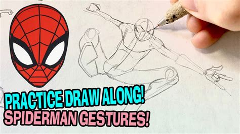 Spiderman - Gesture Drawing Practice! 2022 Draw Along! - YouTube