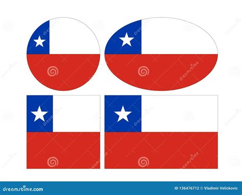 Chile Flags - Republic of Chile Stock Vector - Illustration of flag ...
