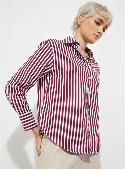 Buy URB_N Women Striped Oversized Shirt Online at just Rs. 699.0 ...