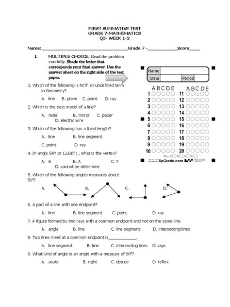 Image result for 7th Grade Math Testing
