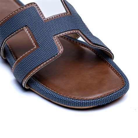 H Style Flats - Brown/Blue – Dapperfeet