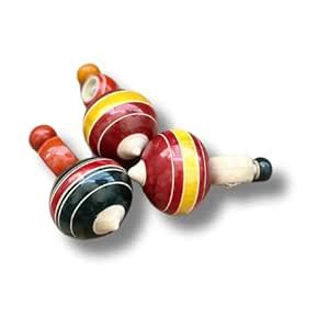 Wooden Spinning Top, Lattu – Classic Handcrafted Toy for Kids & Adults ...