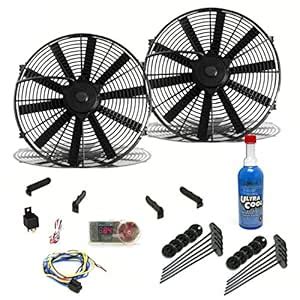 Zirgo 10318 Super Cool Pack (Two 1149 fCFM 10" Fans, Fixed Temp Switch ...