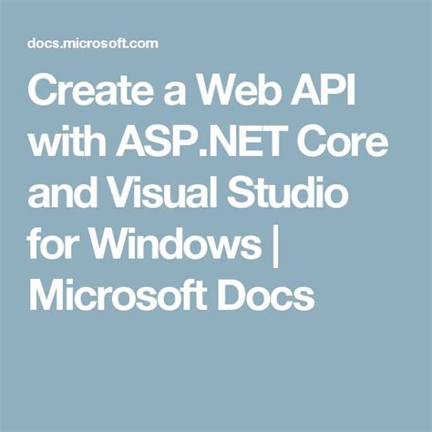 Image result for Visual Studio .Net Core Web API