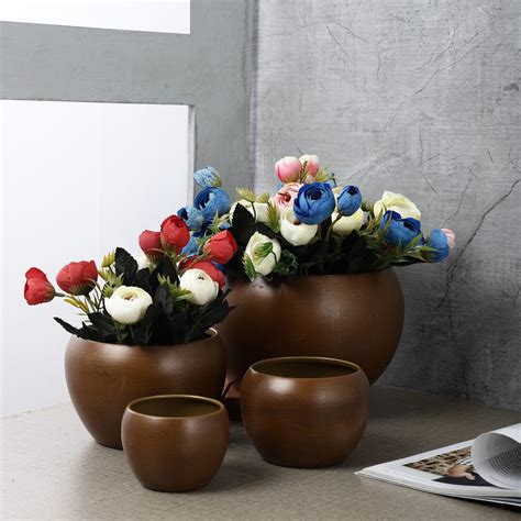 Metal Earthy Bowl Planter- Set of 4 – The Decor Mart