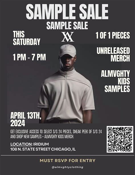 ALMVGHTY Luxury Streetwear Spring Sample Sale, 108 N State St, Chicago ...