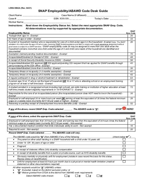 Fillable Online otda ny 21-LCM-07 - Attachment 1 - LDSS-5062A SNAP ...