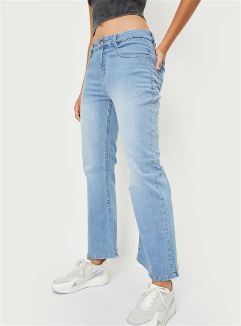 Buy Women Washed Flared Jeans Online at just Rs. 1199.0 - 1000014772406 ...