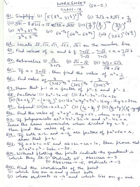 Image result for Assignment Class 9 Week Math