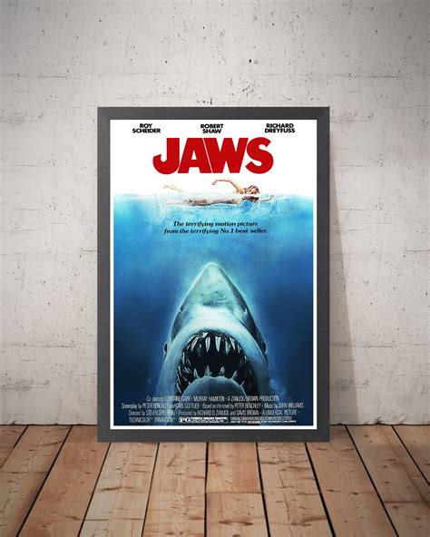 Jaws 1975 Movie Poster Steven Spielberg Printed Poster | Etsy