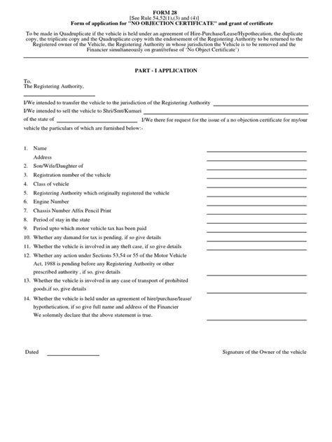 Image result for Form 28 RTO