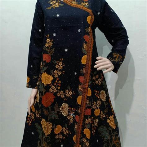Jual TUNIK BATIK CANTIK KEKINIAN TERBARU ATASAN WANITA MODERN - Hitam ...
