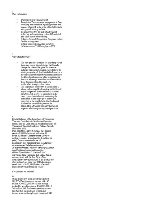 Print - Solved Case Study of Southwest Airlines from “STRATEGIC ...