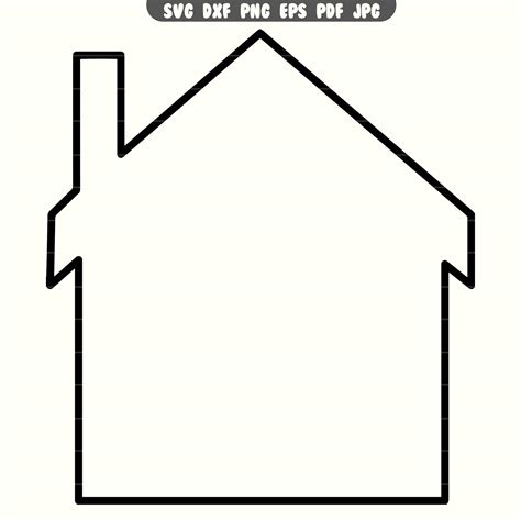House Outline SVG, House Outline DXF, House Outline PNG, House Outline Cut File, House Outline ...