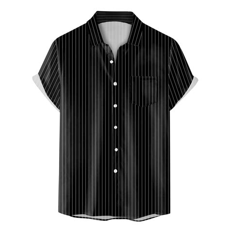 GHSOHS Mens Shirts Black Tops Blouse Big Mens Dress Shirts Men's Summer ...