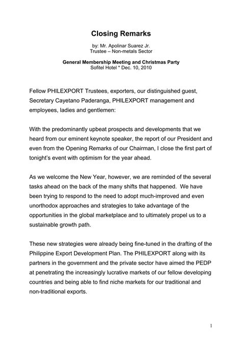 Image result for Toastmaster Closing Remarks Script