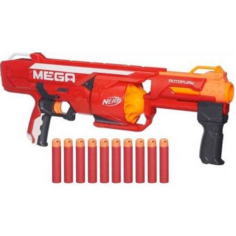 Buy Nerf Mega Rotofury Blaster -- 10-Dart Rotating Drum -- Pump Action ...