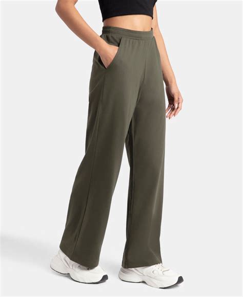 Buy Super Combed Cotton Rich Straight Fit Wide Leg Pants - Deep Depths ...