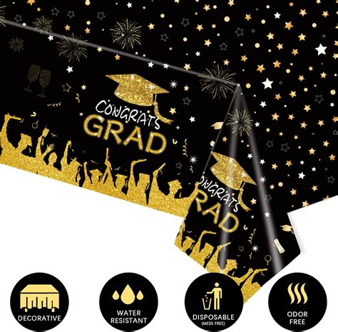 Buy Graduation Party 2022 Tablecloths 3 Pack Disposable Plastic ...