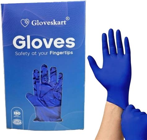 GLOVESKART® DARK BLUE NITRILE GLOVES (SIZE: S,M,L)(PACK OF 20,30,50 ...