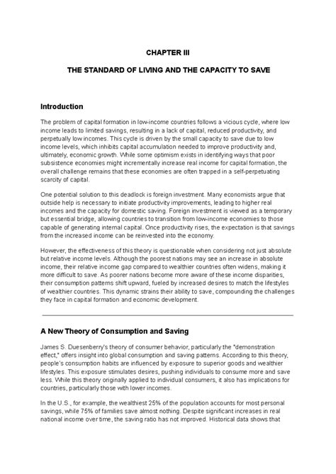 Assignment: Chapter 3 - The Standard of Living & Saving Capacity - Studocu