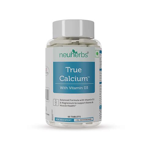 Neuherbs True Calcium 1000mg Supplement For Men & Women- 60 Vegan ...
