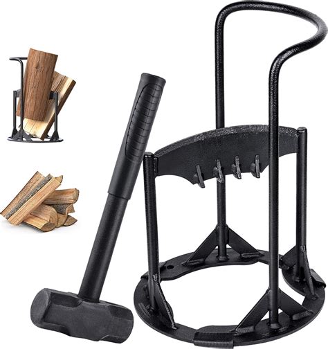 Splitting Firewood Using a Log Splitter 的图像结果