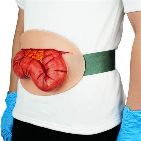 Wearable Abdominal Eviscerated Colon Wound Simulator Kit