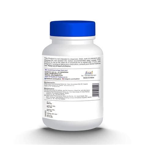 Healthvit Amla 60 Capsules 250mg | Organic Amla Without Sugar & Skin F