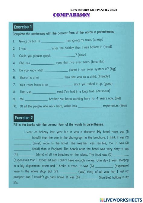 Image result for Comparison Test Exercises