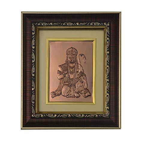 Pray Everyday Hanuman Photo Frame | Hanuman Ji Copper Plated Photoframe ...