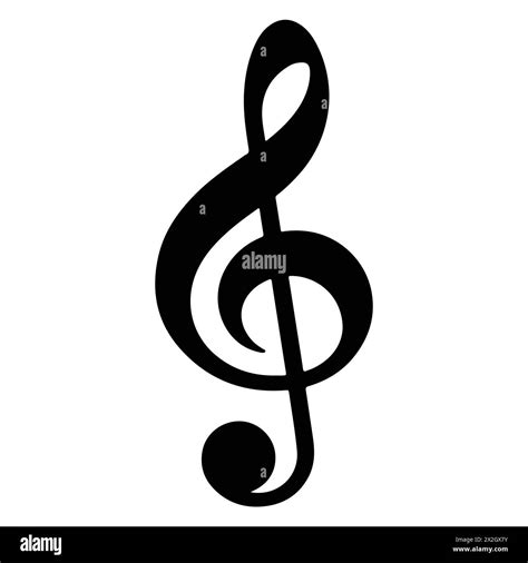 Treble clef icon. Music notes symbol. Black silhouette. Musical design ...