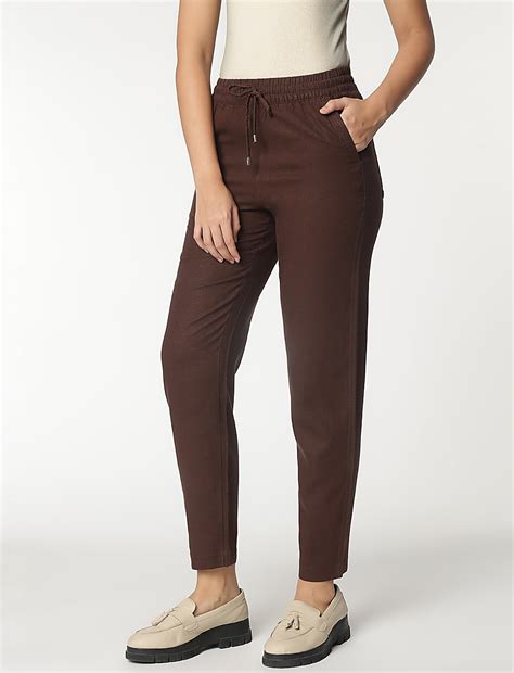 Buy Linen Rich Tapered Fit Trousers at Marks & Spencer
