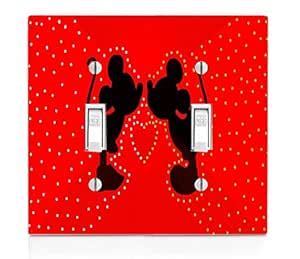 Accessories Decorative Cute Two Mice Silhouettes Heart Red Design Print ...