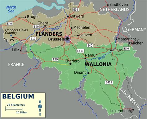 Belgium map - Full size