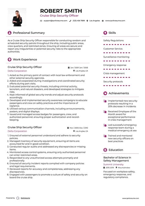 10+ Cruise Ship Security Officer Resume Samples & Templates for 2025