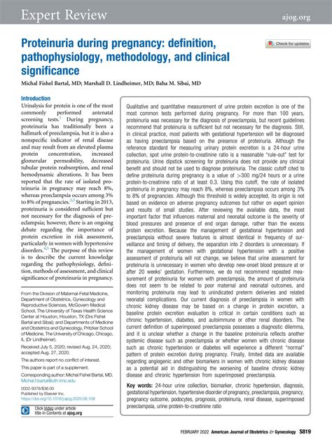 SOLUTION: Proteinuria during pregnancy - Studypool