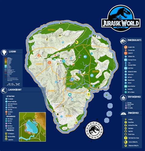 Jurassic World Park Map Jurassic Park: Isla Nublar Map [download]