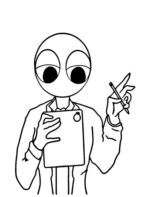 Rainbow Friends Coloring Page Red