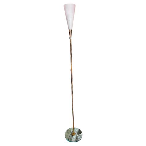 1960s Arredoluce Mid-Century Modern Brass Marble and Glass Floor Lamp ...