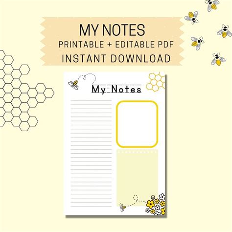 Printable planner, Notes planner, Etsy printables