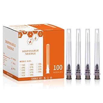 22Ga 1.5inch/38mm Disposable sterile Needles,Individually Wrapped,Pack ...