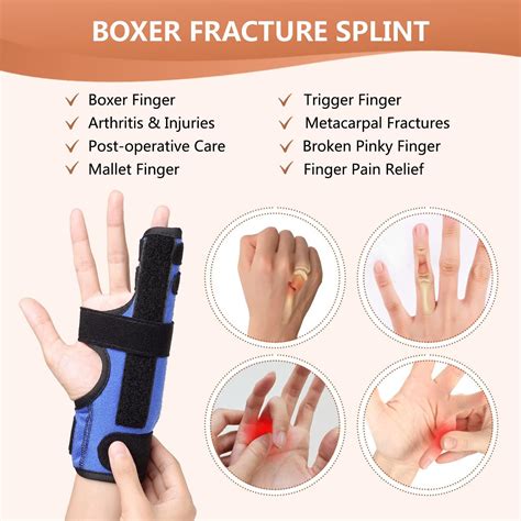 Pinky Finger Splint - Adjustable Hand Brace for Boxer's Fracture & Arthritis Pain Relief - Fits ...