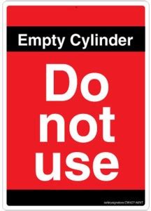 Safety Sign Store Empty Cylinder. Do not Use Emergency Sign Price in ...